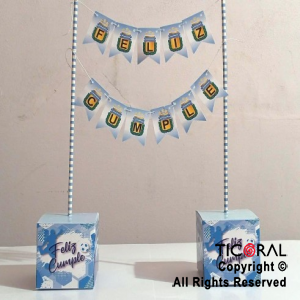 SET BANDERINES F/C DECORACION MESA CAMPEONES DEL MUNDO X 1